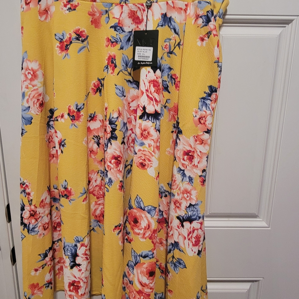White Mark Yellow Floral Skirt